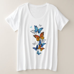 Papillons volants Morpho et Monarch