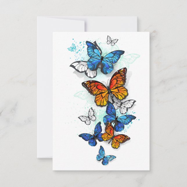 Papillons volants Morpho et Monarch (Devant)