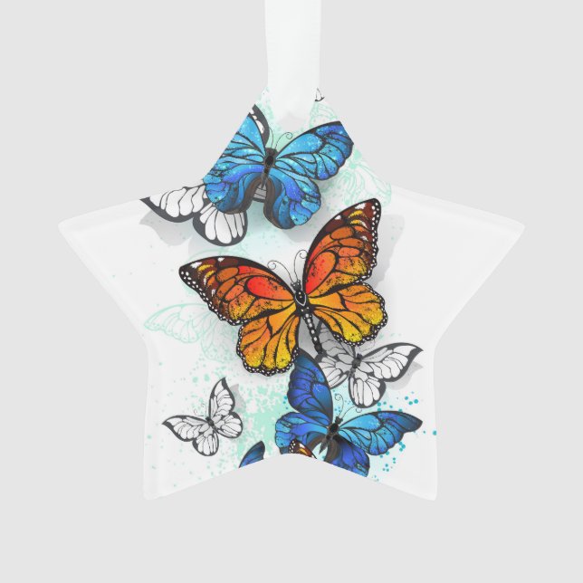 Papillons volants Morpho et Monarch (devant)