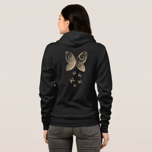 papillons volants nature sweat - shirt à capuche (Dos entier)