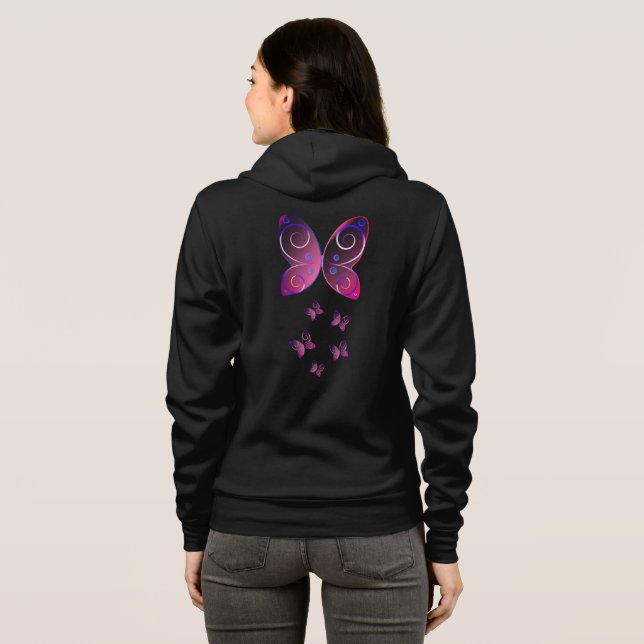 papillons volants nature sweat - shirt à capuche (Dos entier)