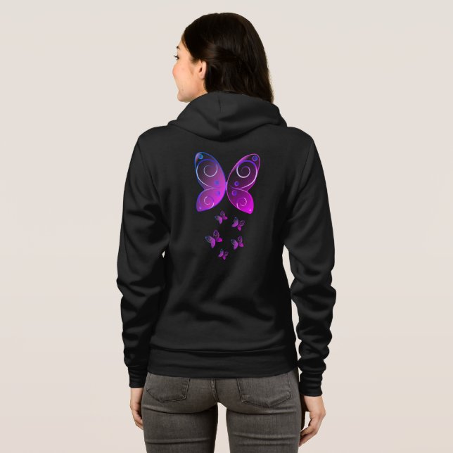 papillons volants nature sweat - shirt à capuche (Dos entier)