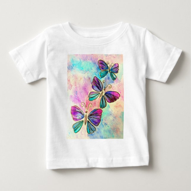 Papillons volants T-shirt bébé ou combinaison (Devant)