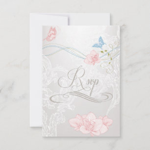 Papillons Whimsical et dentelle RSVP