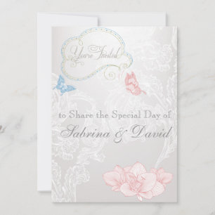 Papillons Whimsical et Faire-part de mariage de de