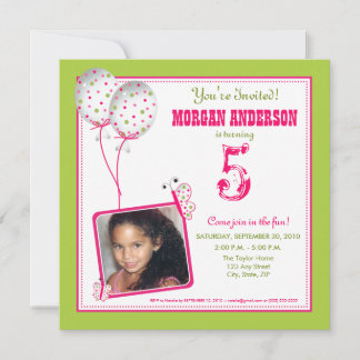 Papillons Whimsical Invitation de fête d'anniversa