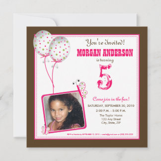 Papillons Whimsical Invitation de fête d'anniversa