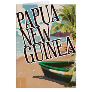 Papouasie-Nouvelle-Guinée affiche de voyage vintag