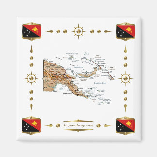 Papouasie-Nouvelle-Guinée : Carte + Magnet des dra