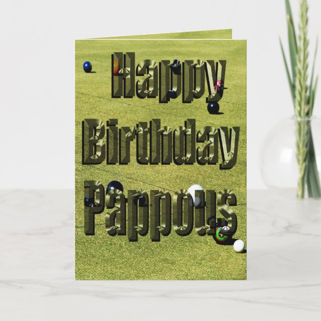 Pappous Joyeux Anniversaire Carte de Bowls De Pelo (Devant)