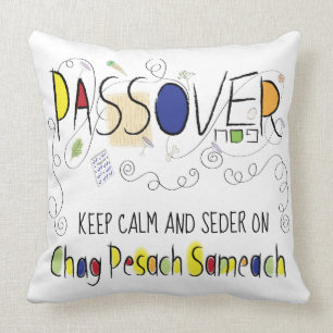 Pâque coussin 20 x 20 Chag Pesach Sameach