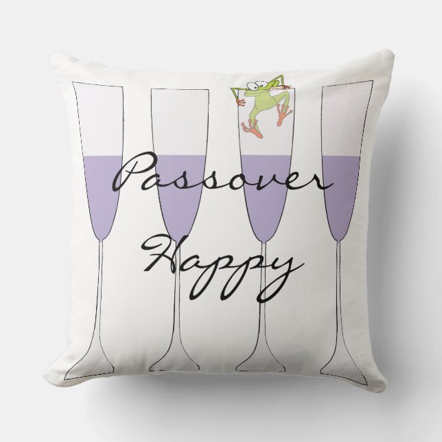 Pâque Jeter Oreiller 20" "Vin & Grenouille" (Recto)