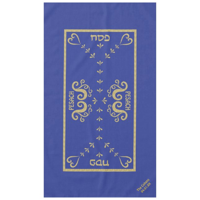 Pâques 60/104 Nappe "Élégant d'or passover" (Devant)