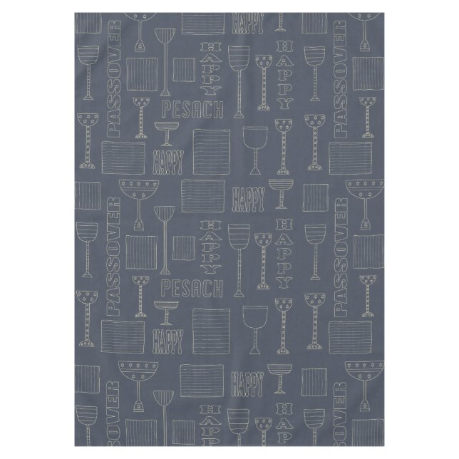 Pâques 60/84" Nappe "Vin et Matza passover" (Devant)