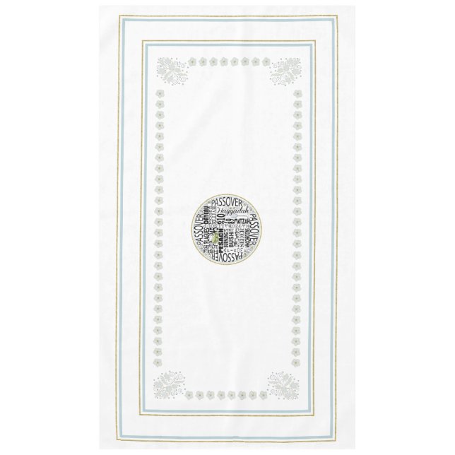 Pâques 60" x 104" Nappe "Dayenu Tablecloth" (Devant)