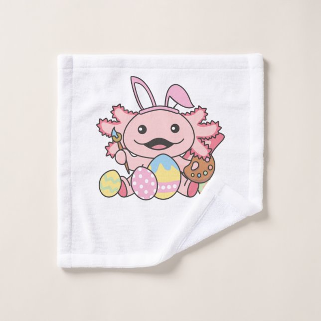 Pâques Axolotales Avec Oeufs De Pâques Comme Pâque (Gant de toilette)