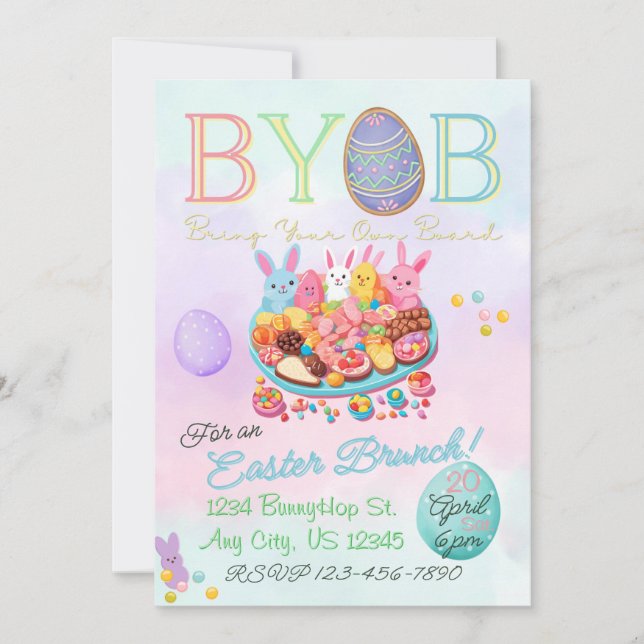 Pâques Brunch Charcuterie Fête Invitation (Devant)