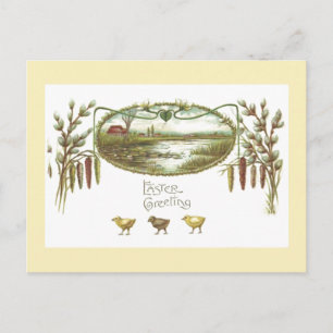 Pâques - Chicks & Pond Arts & Crafts Carte postale