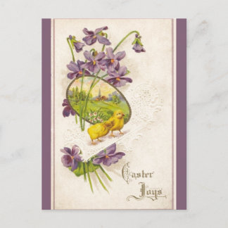 Pâques - Chicots Violets & Village Antique Carte p