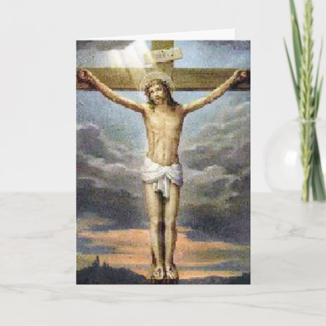 Pâques Crucifixion Carte Religieuse (Devant)