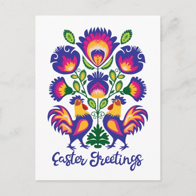 Pâques Folklore avec 2 costumes Carte postale pers (Devant)