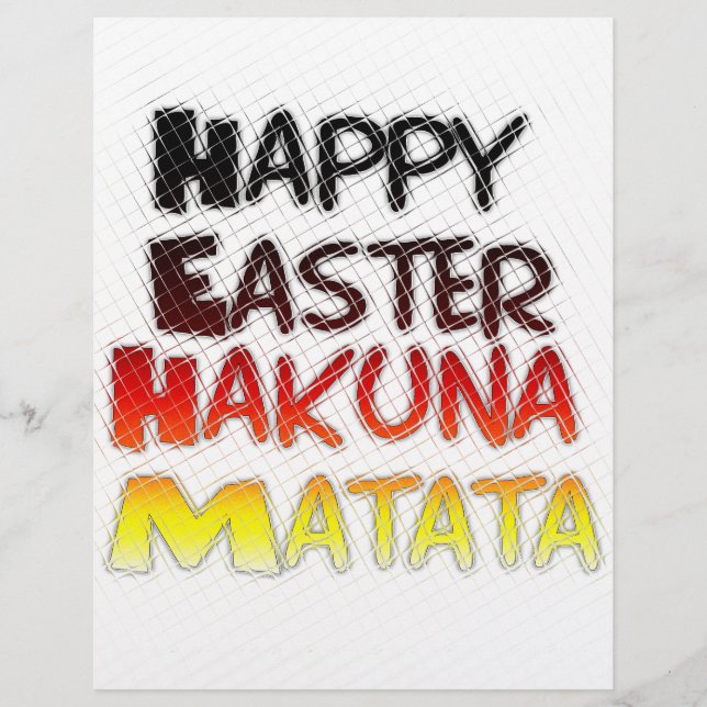Pâques joyeuses : Hakuna Matata Text Art Design (Devant)