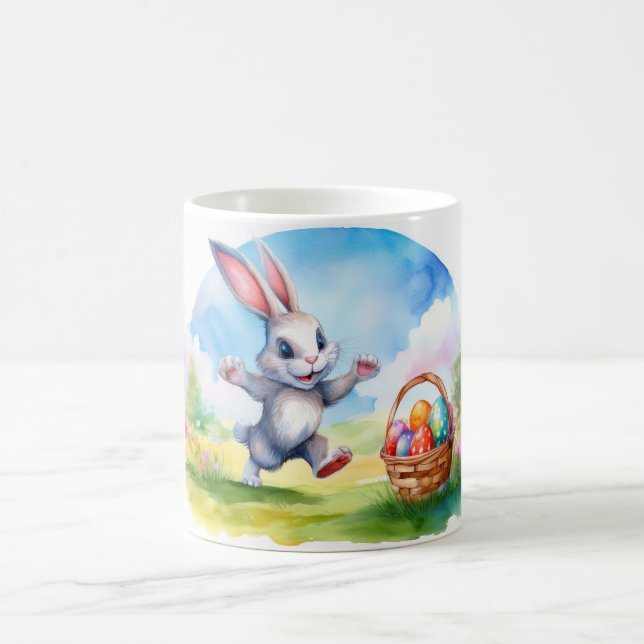 Pâques Lapin et Oeufs Panier, Mug Cadeau (Centre)