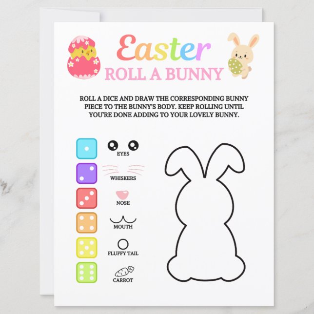 Pâques Roulez Un Jeu De Lapin (Devant)