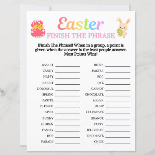 Pâques Terminer Le Jeu Phrase