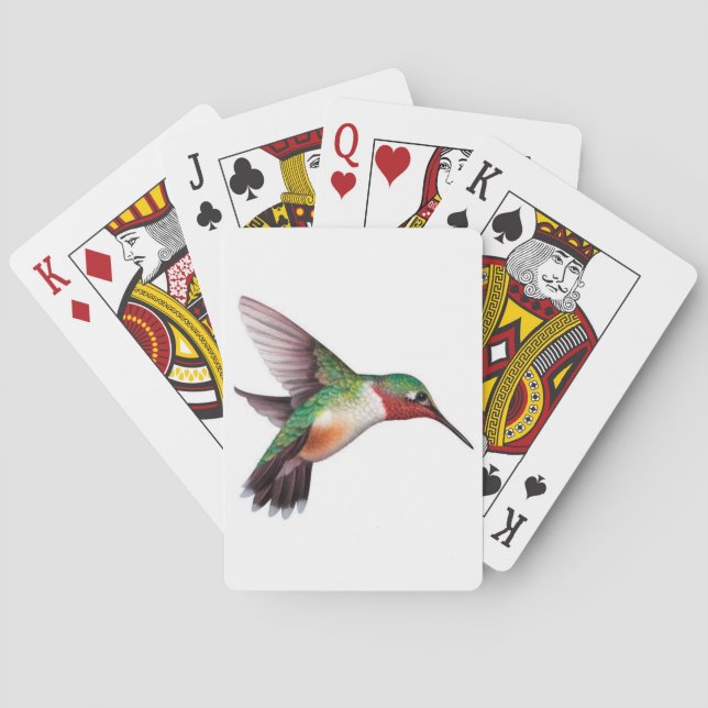 Paquet de cartes de jeu avec un colibri (dos)