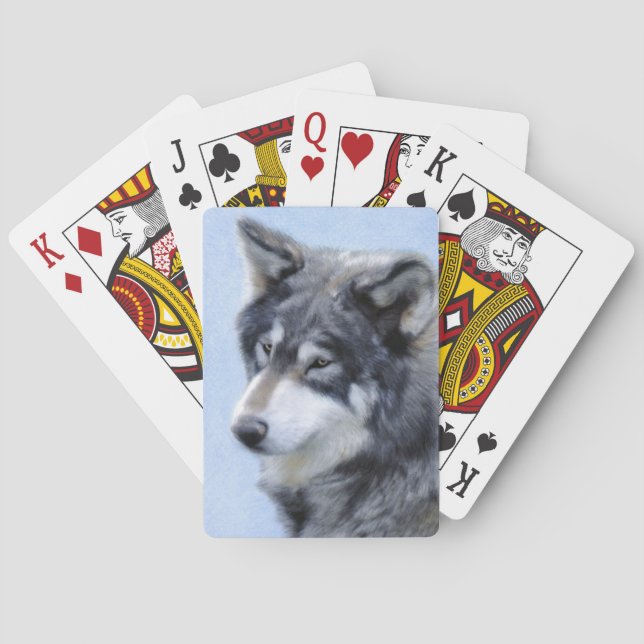 Paquet de cartes de jeu de loup (dos)