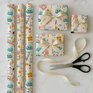 Paquet de papier d'emballage fantaisiste pastel La