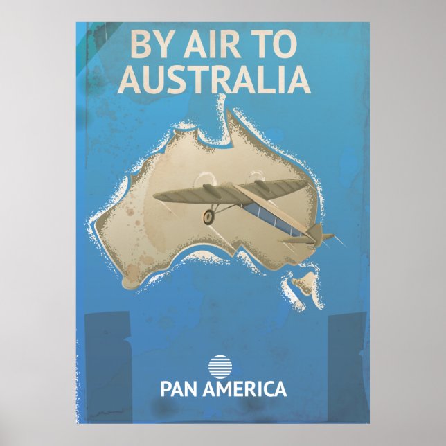 Par Avion Pour L'Australie Affiche de Voyage Vinta (Devant)