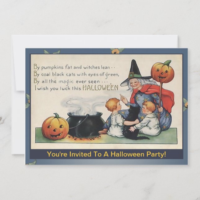 Par Citrouille Fat Vintage Halloween Invitations P (Devant)