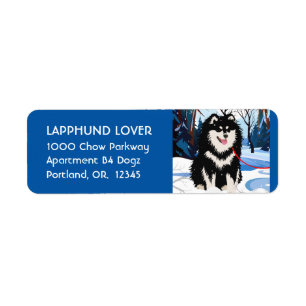 PAR DELÀ LA RIVIÈRE Étiquette d'adresse Lapphund P