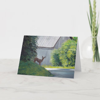 Par la carte de voeux White Shed Deer Animal Art
