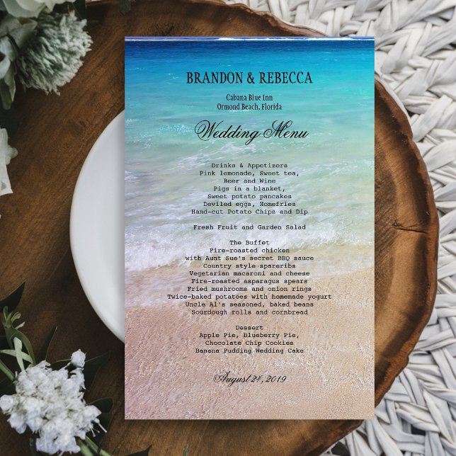 Par le menu Mariage de plage de mer (Créateur téléchargé)