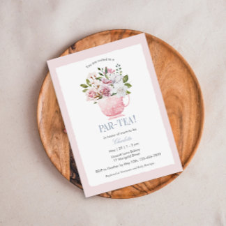 PAR-TEA Baby shower rose Invitation