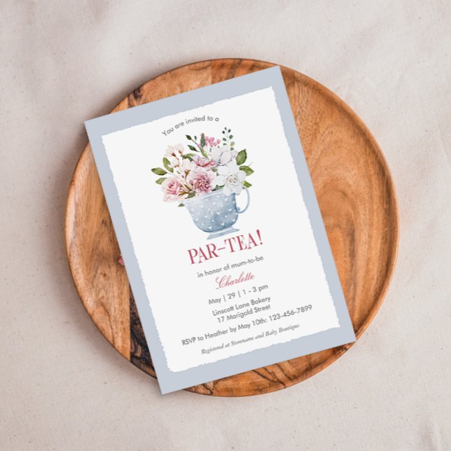 PAR-TEA Baby shower rose Invitation (Créateur téléchargé)