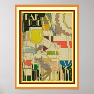 Para Todos Art Deco "One Too Many" Poster 12 x 16