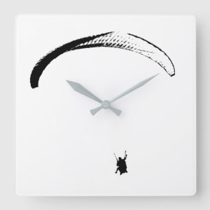 Parachute noir et blanc - Horloge