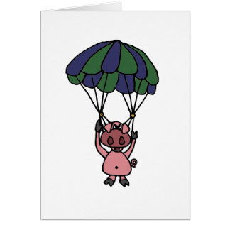 Parachutiste drôle de porc de vol