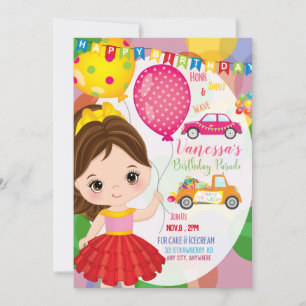 Parade d'anniversaire 1 Carte d'invitation