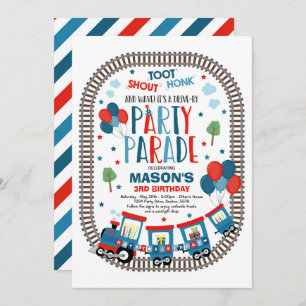 Parade D'Anniversaire Invitation Choo Choo Train