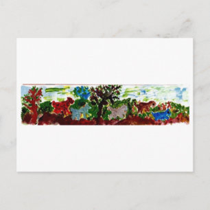 Parade de dinosaures et ânes carte postale