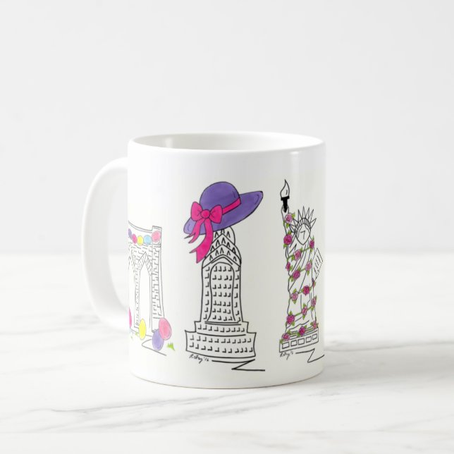 Parade de Pâques à New York NYC Landmarks Mug (Devant gauche)