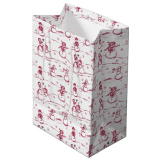 Parade des neiges | sac cadeau moyen rouge