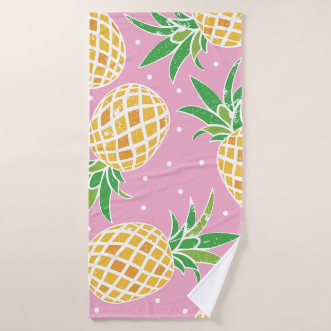Paradis de l'ananas : Motif tropical (Serviette de bain)