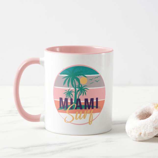 paradis du surf miami plage Mug (Avec donut)
