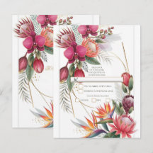 Paradis floral tropical Invitations d'or R.S.V.P. 